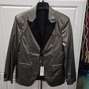 Versace Silver Single-Breasted Blazer Jacket
